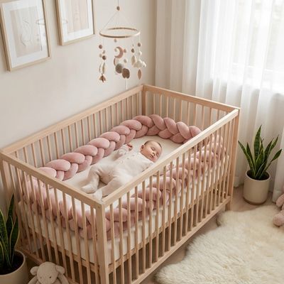 Tresse de lit de 3 m entourant un bébé qui dort paisiblement dans une chambre cosy