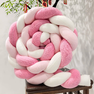 tresse de lit blanc et rose